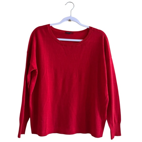 Eileen Fisher Merino Wool Red Tunic (flawed) - Picture 3 of 10